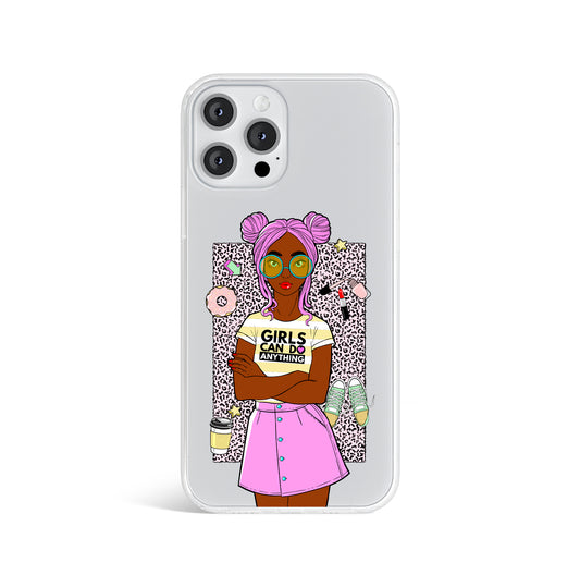 dark skin girl power phone case