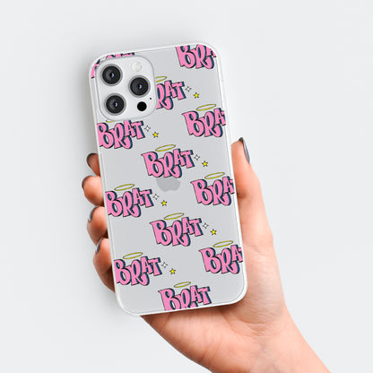 Pink Brat Clear Phone Case