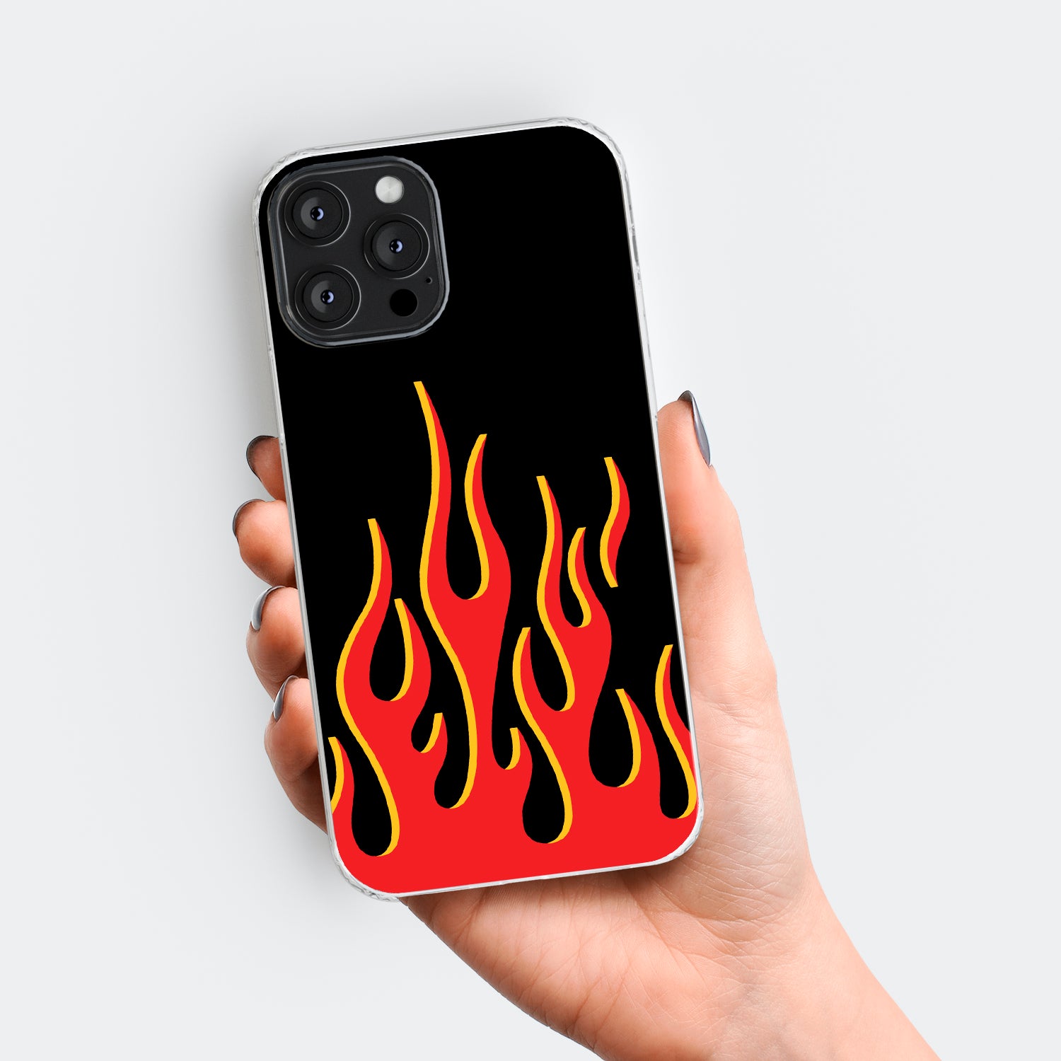 black orange flames phone case iphone samsung galaxy