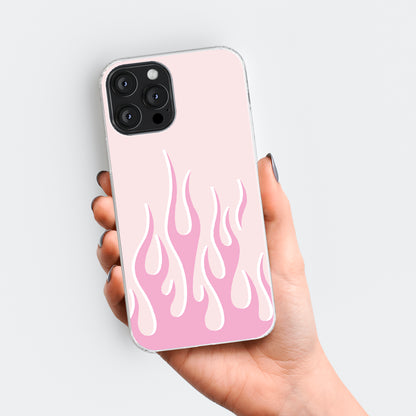 Pink Flames Print Phone Case