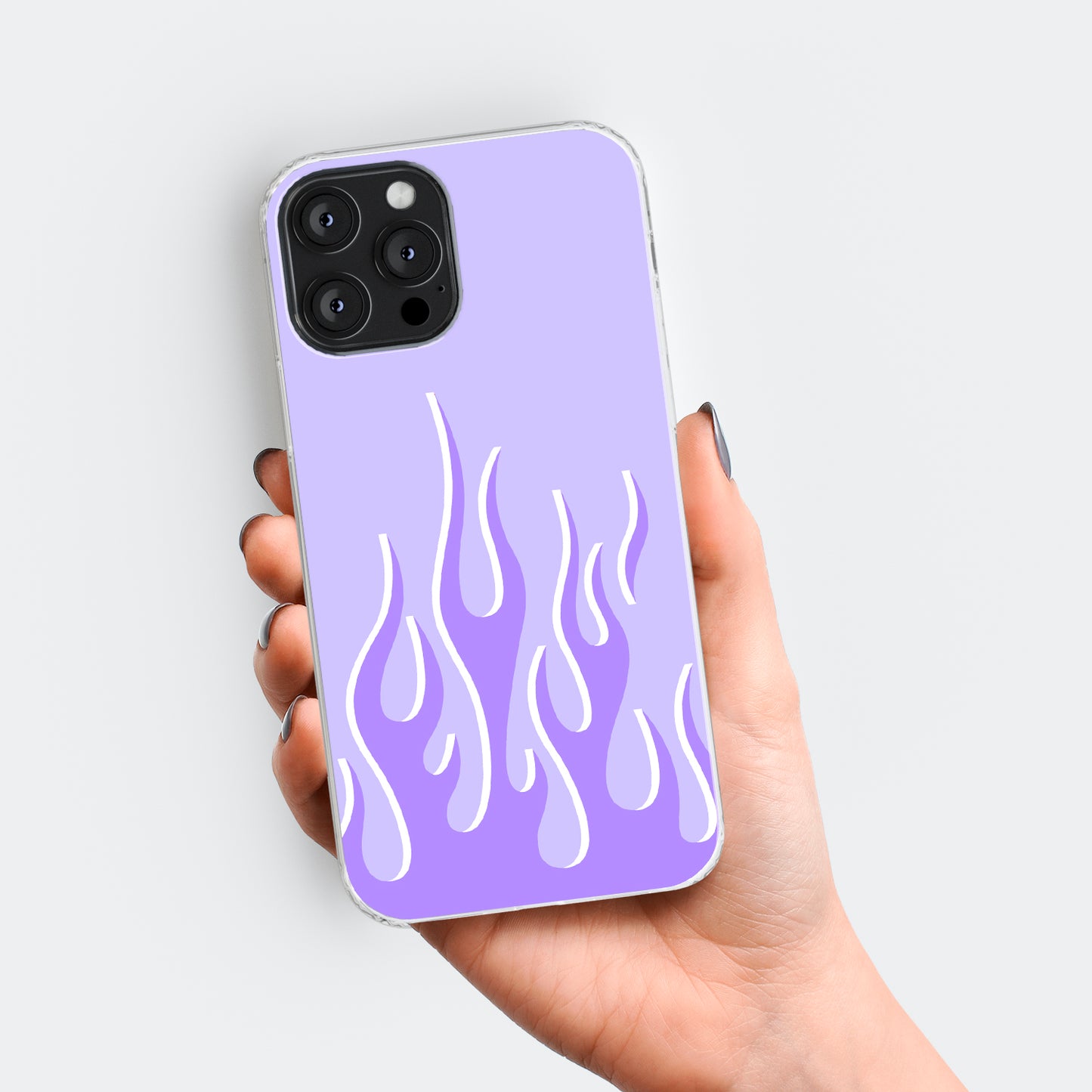 Purple Flames Print Phone Case