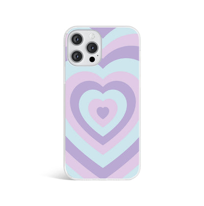 Purple Blue Pink Love Heart Print Phone Case