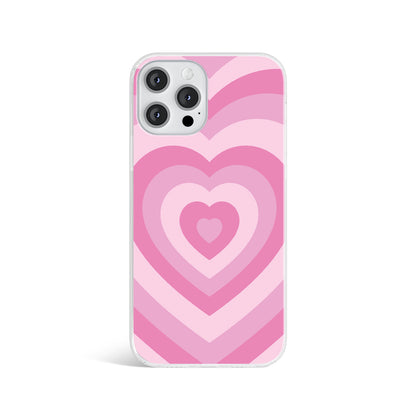 Pink Love Heart Print Phone Case