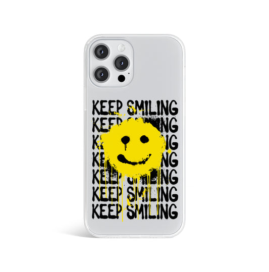 Keep Smiling Smiley Clear Phone Case