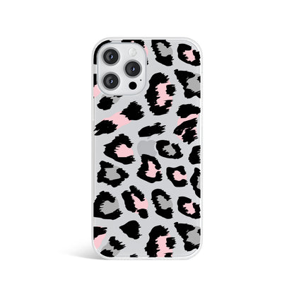 Pink Leopard Print Clear Phone Case