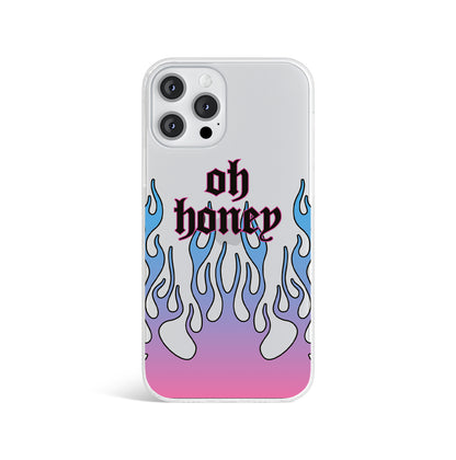 Oh Honey Flames Clear Phone Case