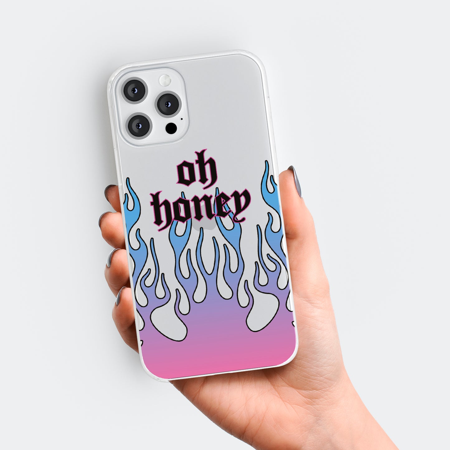 Oh Honey Flames Clear Phone Case