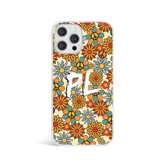 Personalised Groovy Daisy Orange Print Initials Name Phone case