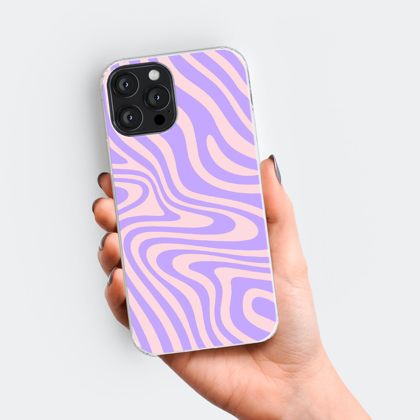 Purple Pink Swirl Print Phone Case