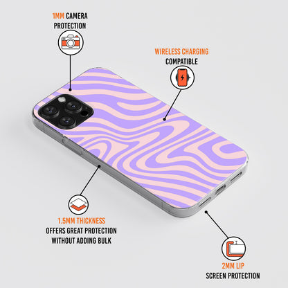 Purple Pink Swirl Print Phone Case