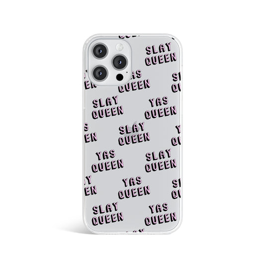 Slay Queen Print Clear Phone Case