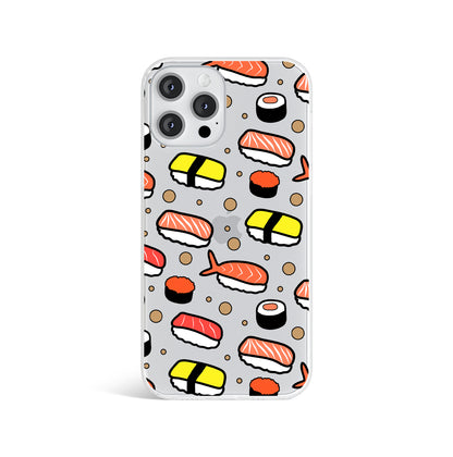 Sushi Lover Print Clear Phone Case