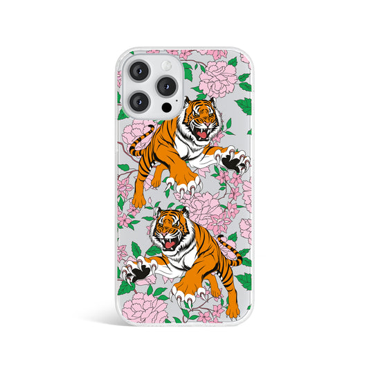 Pink Blossom Tiger Peony Clear Phone Case